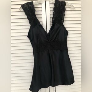 Chic Black Lace Camisole Top